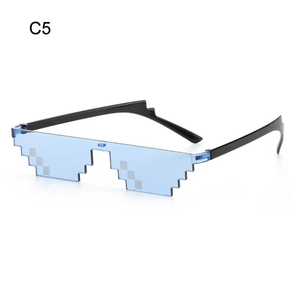 

Retro Halloween Pixelated Mosaic Glasses Cosplay Funny Party Glasses Novel Shades for Men & Women