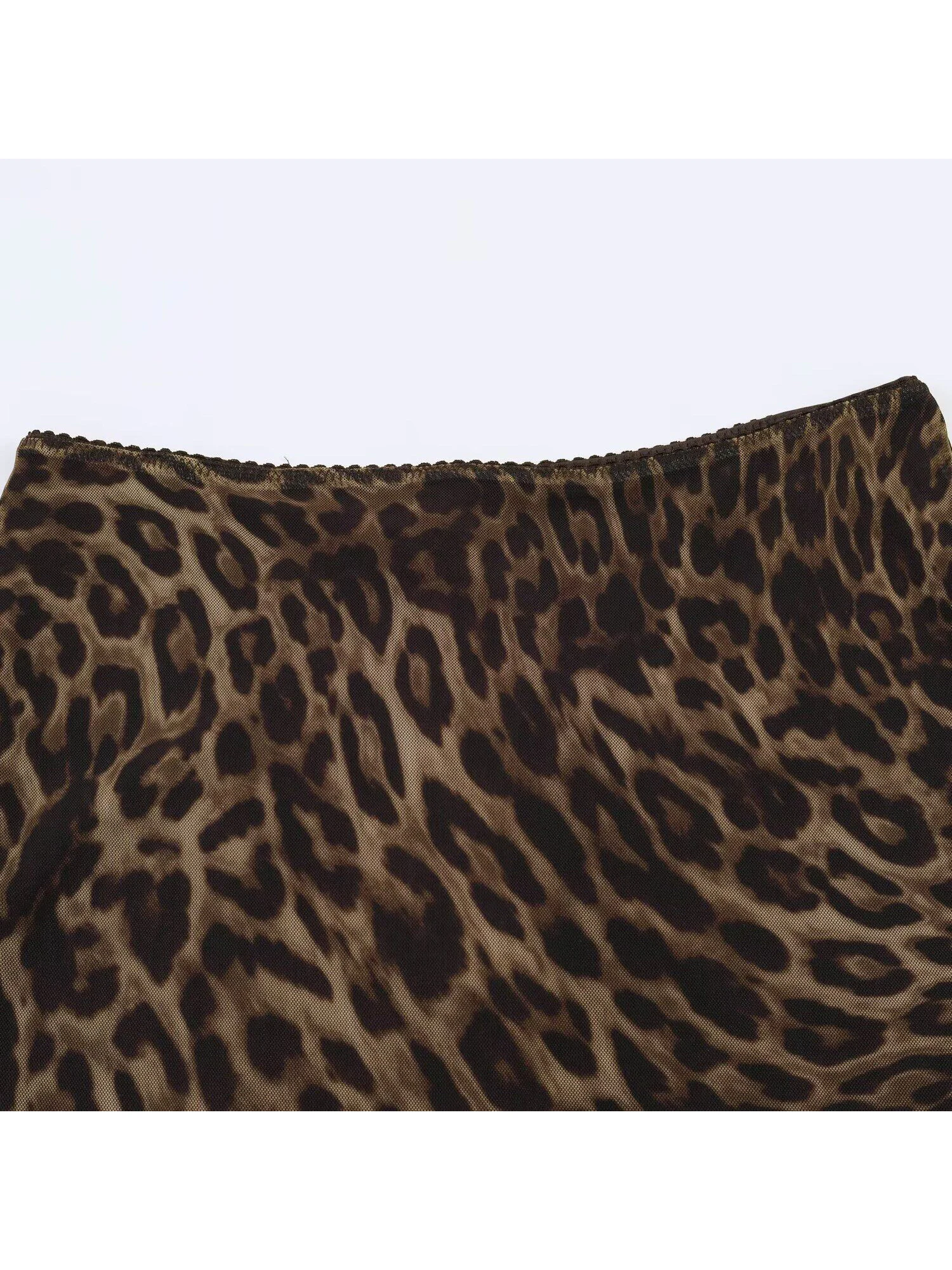 Women's Retro Leopard Print Mesh Skirt 2000s Vintage Y2K Gyaru Skirt High Waist Sexy Long Midi Skirt for Women Summer 2026 New