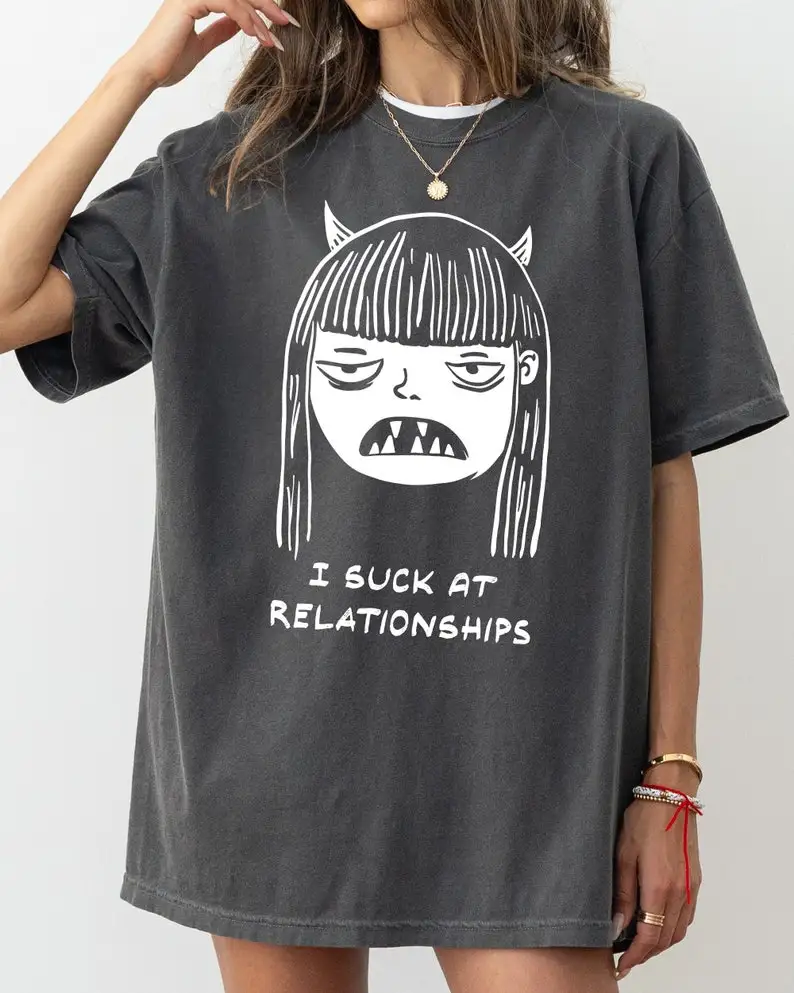 

I Suck At Relationships, Witch, Aesthetic, Love Life, Funny, Meme, Halloween, Spooky, Costume, Skeleton Tshirt