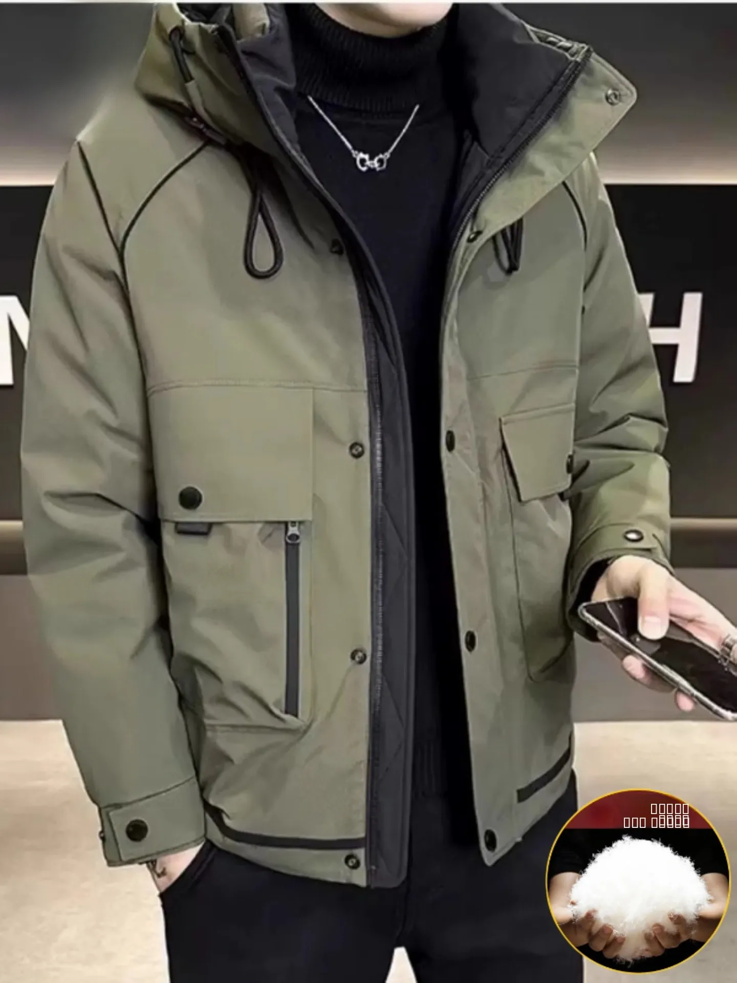 

Pierre Cardin Men's Thiened Winter down Jaet Lightweight American Sle Workwear Waterproof Windproof Warm Outdoor Coat