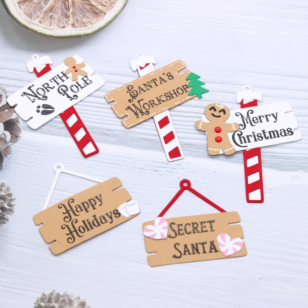 KSCRAFT North Pole Tags Transparent Clear Silicone Stamp and Cutting Dies for Scrapbooking/Card Making Craft Fun Decoration