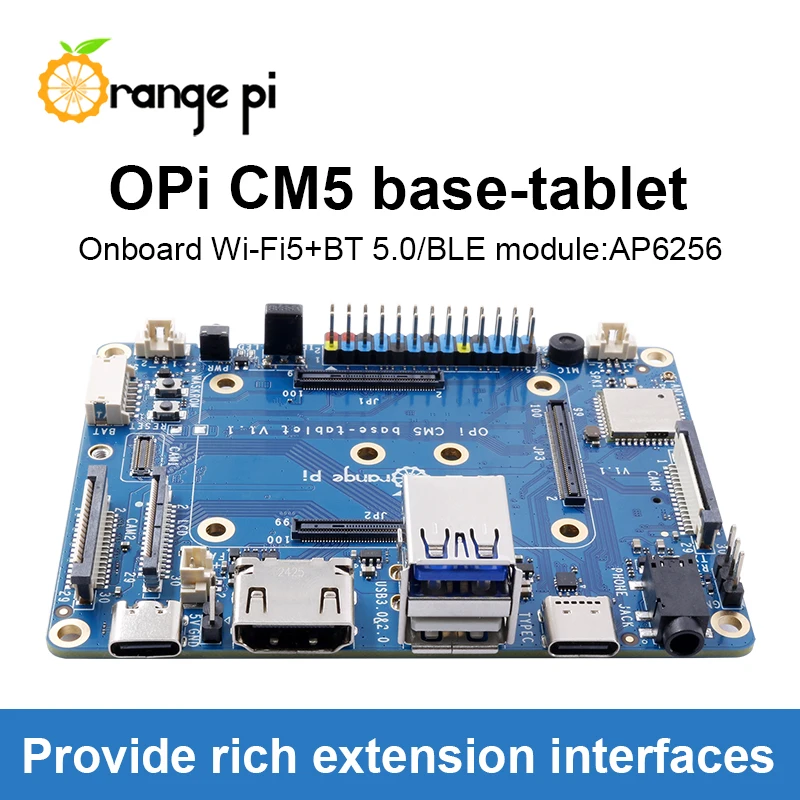 Orange Pi CM5 Tablet Base Board with Onboard WiFi+BT BLE,M.2 M-Key NVME/SATA SSD For For Orange PI Compute Module 5