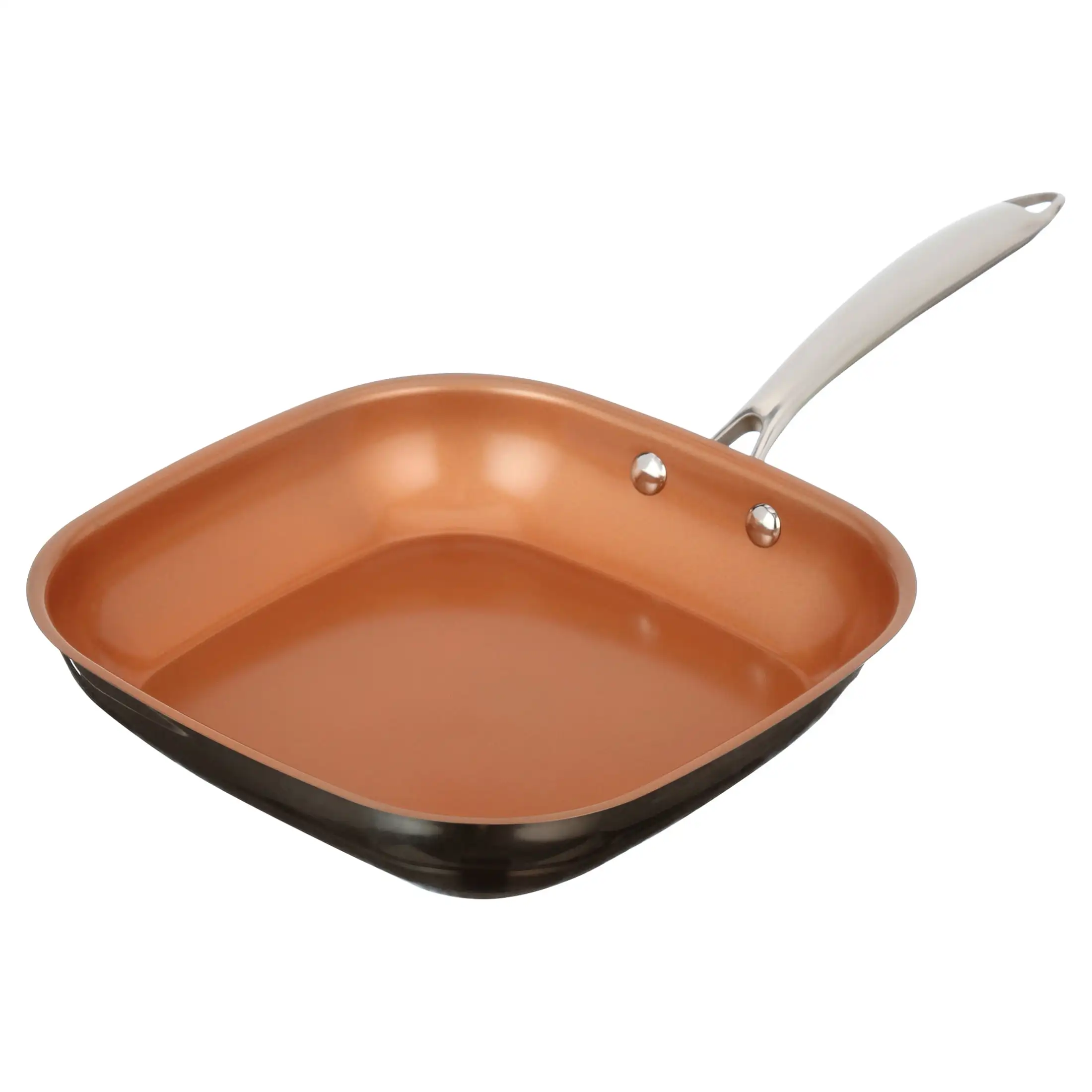 

Stainless Steel Premium 10” Square Frying Pan, with Super Nonstick Ti- Cerama Copper Coating