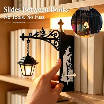 Halloween Library Lantern Mini Bookshelf Lamp LED Warm Light Vintage Hanging Shelf Light Decorative Lantern Halloween Gift