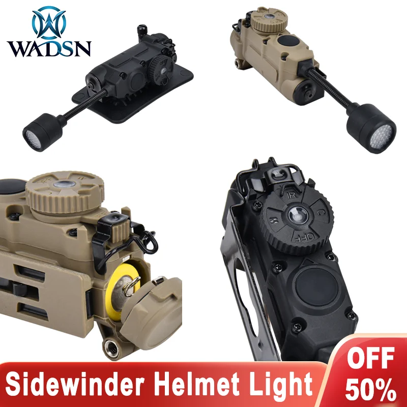 WADSN Sidewinder Fast Helmet Strobe Light Red Green Blue White IR LED Light IFF Outdoor Tactical Hunting Weapon Light Accessory