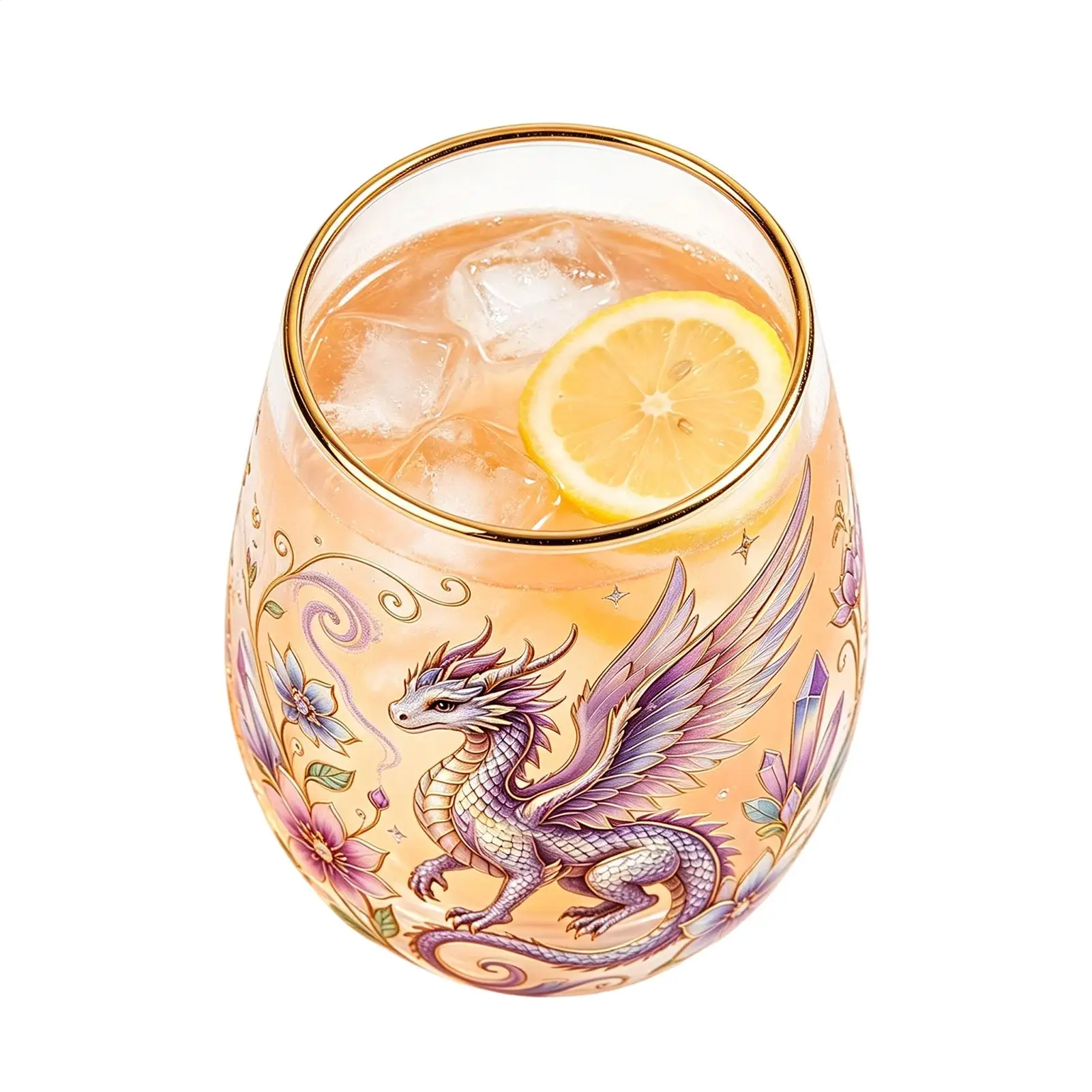 Glass Tea Mug Decorative Portable Glass Aesthetic Teacup Hummingbird Wine Cup For Women Men Family Beverage Indoor Kitchen Table