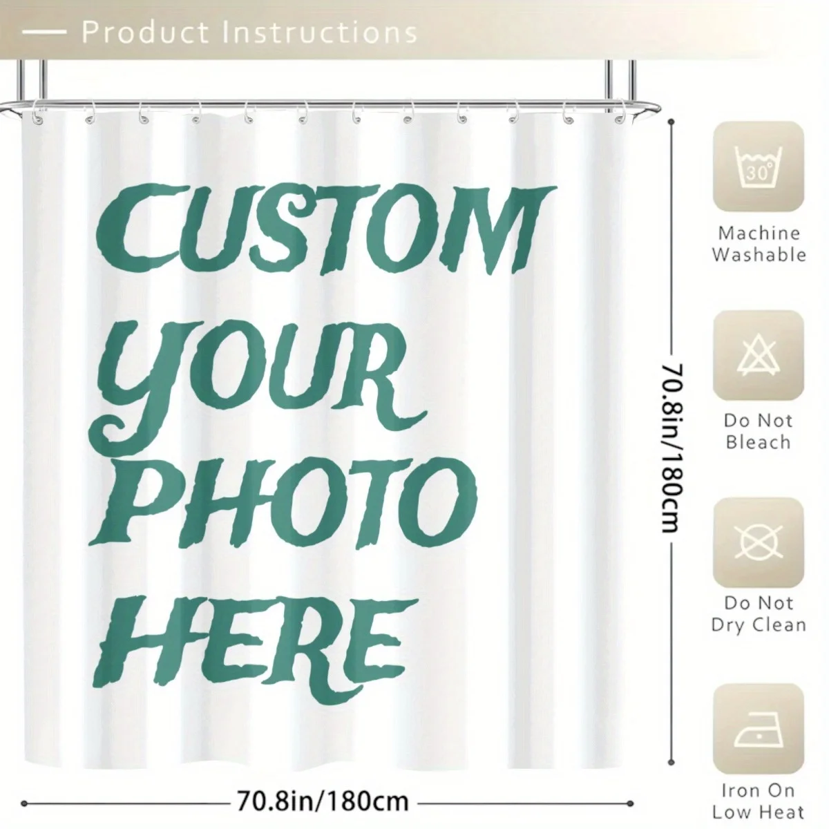 All-scene Custom Photo Bath Curtain Upload Your Unique Personal & Pet Photos Anti-mildew Waterproof Shower Curtain With Free Ins