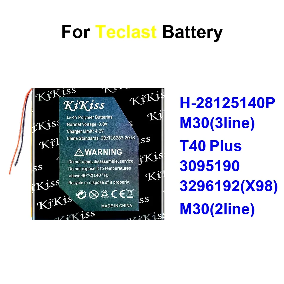 

Аккумулятор 3095190 3296192X98 для планшетов Teclast 3G M30 T40 X4 X98 2 3, 5 7, с 3-контактным разъемом, X 98 Batteria Plus Pro