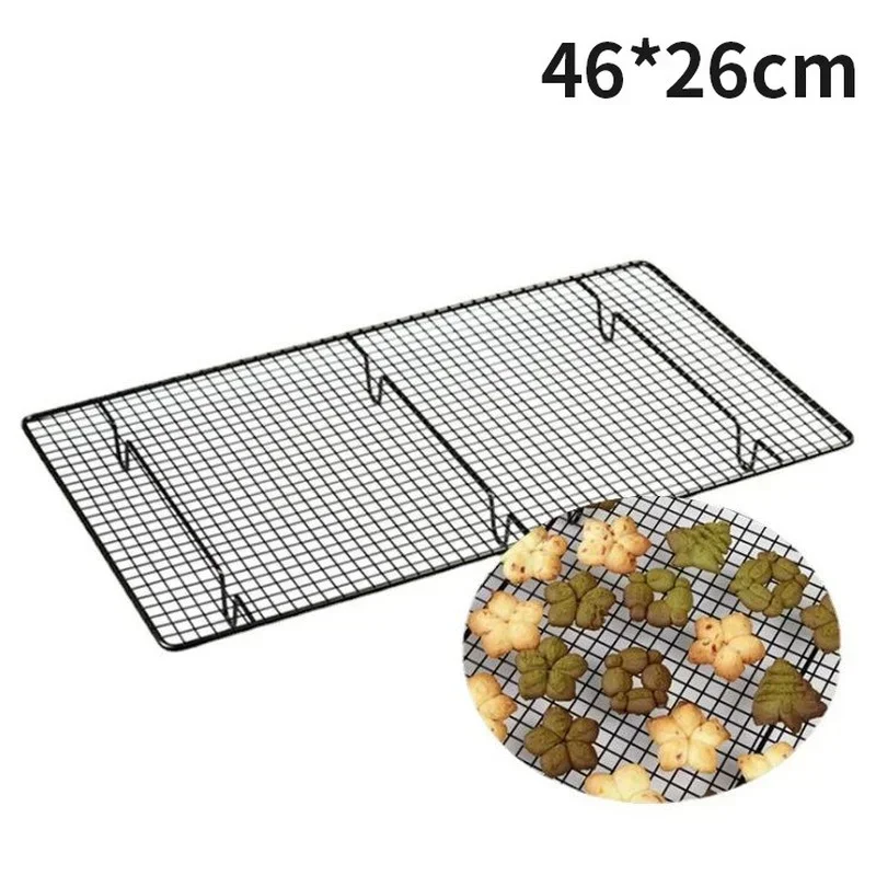 Stainless Steel Wire Grid Cooling Tray Cake Food Rack Oven Kitchen Baking Pizza Bread Barbecue Cookie Biscuit Holder Shelf