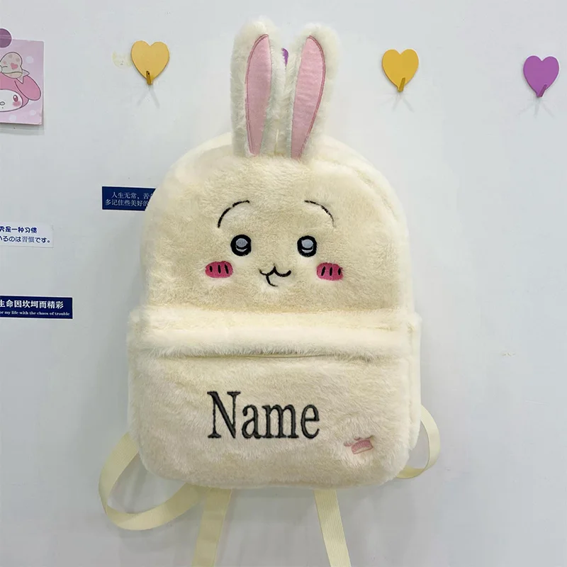 Mochila de conejo personalizada para mujer, bonita mochila de estudiante de dibujos animados, gran capacidad, Campus, nueva