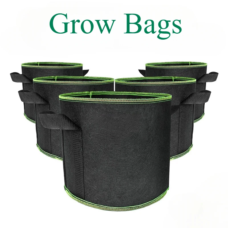 Bolsas para cultivo de verduras/flores/plantas, bolsas de cultivo no tejidas gruesas de 2/3/5/7/10 galones, macetas de tela de aireación con asas, maceta