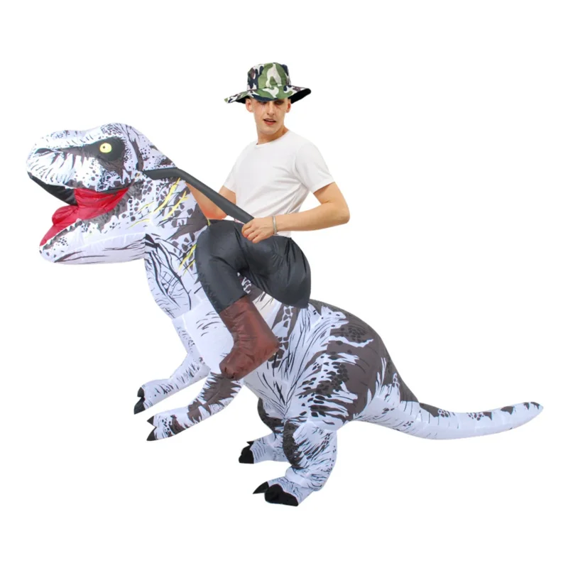 Purim disfraz inflable de dinosaurio de Mascota de lujo, traje de Cosplay de Halloween, vestido de t-rex para adultos, hombre y mujer