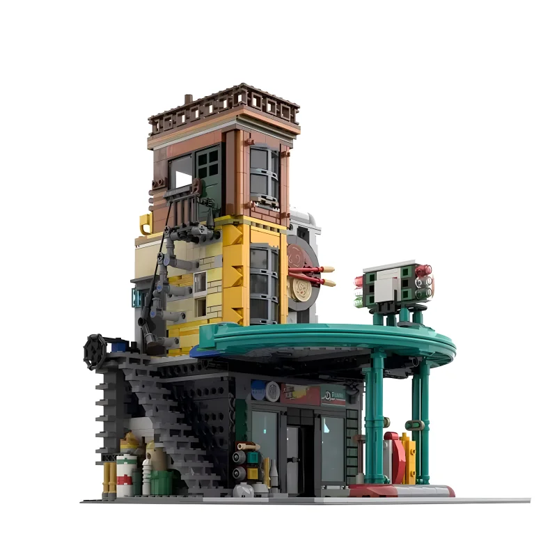 New MOC-114840 Gas Station The City of Lanterns Compatible With 80036 Building Blocks Bricks Puzzle Toy Birthday Gifts For Kids