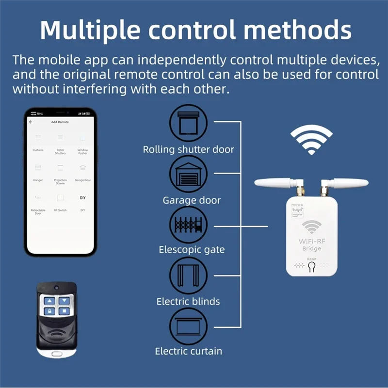 【PROMOTION】Smart Wifi RF Duplicator Remote Control Copy For Electric Door Rolling Door Curtain Awning Sunshade 433 Control EU-PL