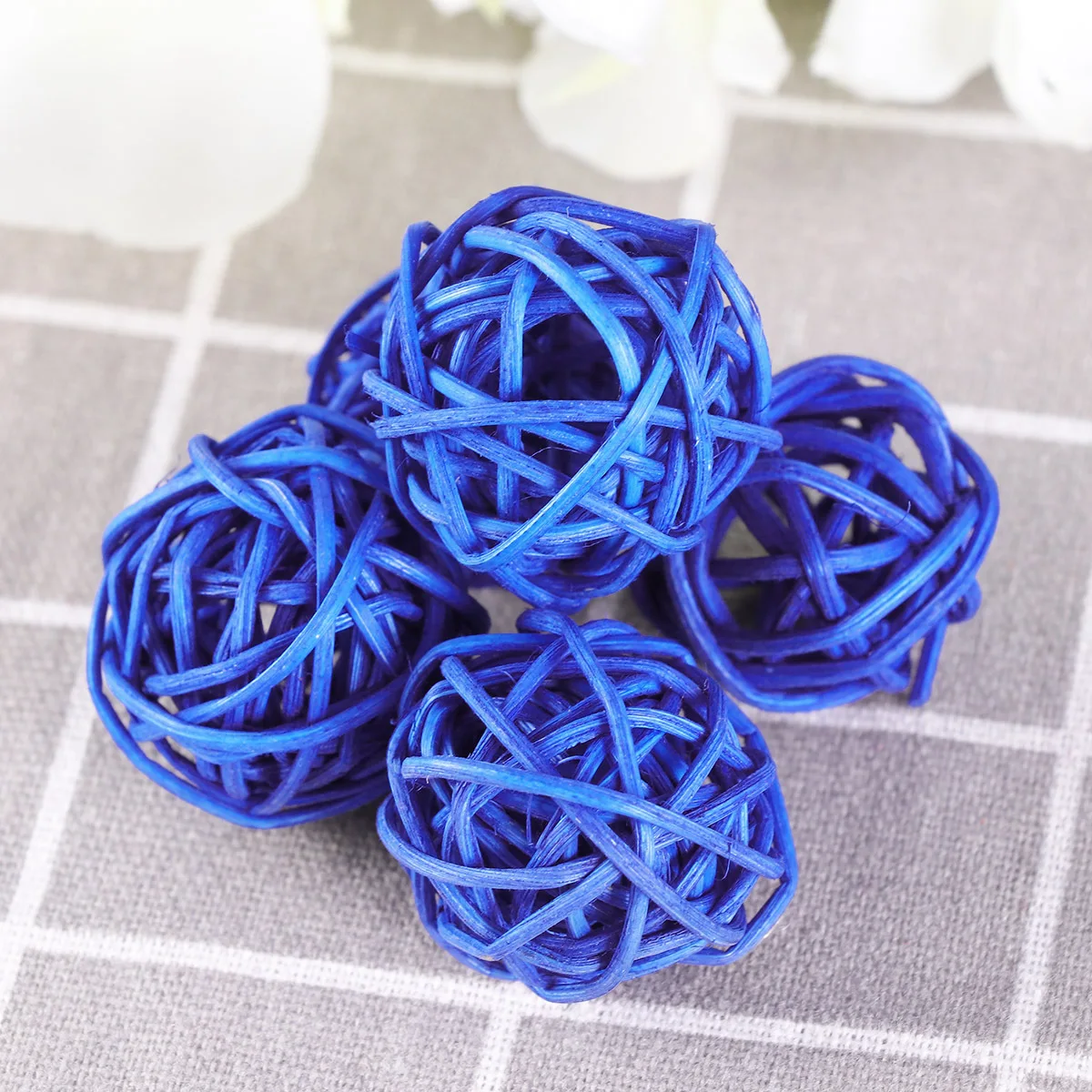

15Pcs Rattan Ball Decorative Set Dark Blue 3cm 4cm 5cm Wedding Christmas Party Hanging Ornament Home Garden Craft