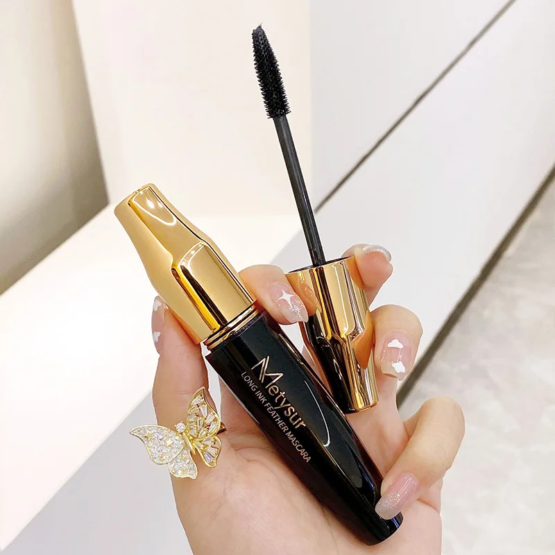Metysur Mascara Herbal بشكل طبيعي طويل سميك مقاوم للماء سريع الجفاف 4D ماسكارا غير ملطخة لتعزيز رموش العين
