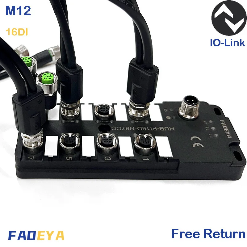 

IO Link, M12 Hub, IP67 , 16DI ,PNP M12 A code , 8 Ports