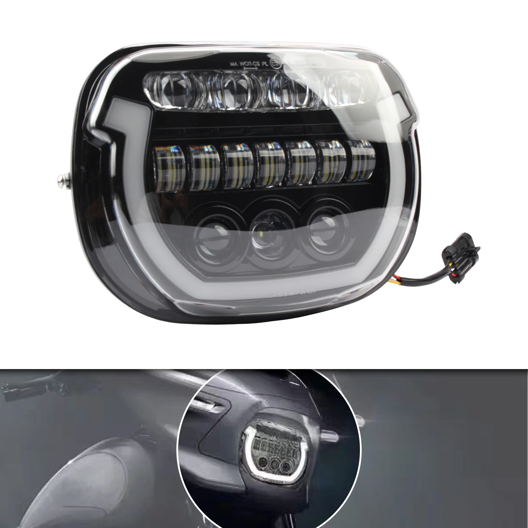 

For Harley Touring Street Glide CVO Ultra Motorcycle E24 Headlight High/Low Beam DRL 2023 2024 2025 Motorbike Headlamp Modified