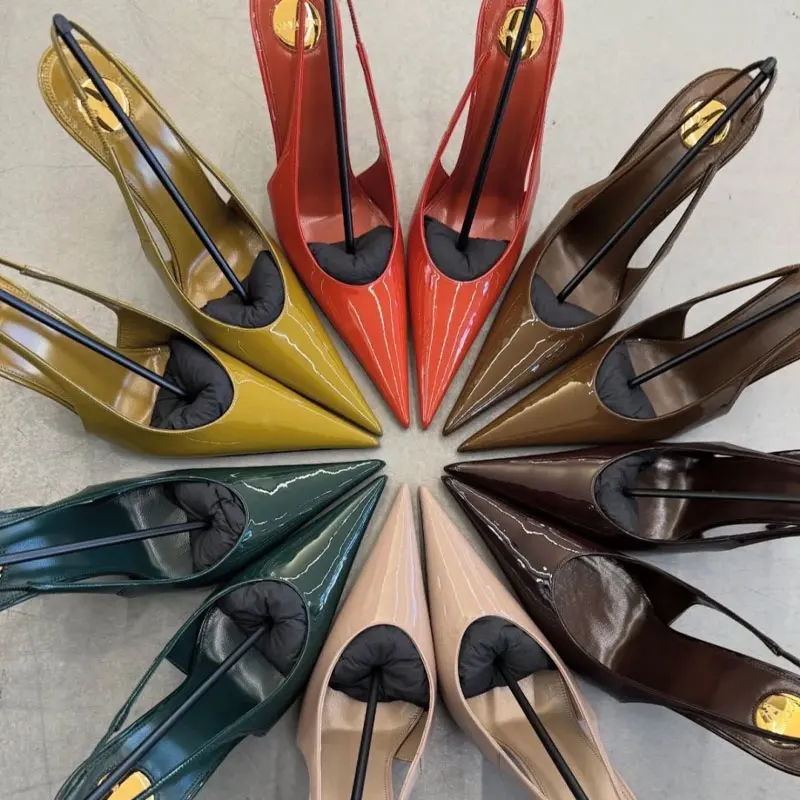 2026 Spring and Summer New Simple Pointed Back Hollow Sandals European and American Fashion Versatile Banquet Women's Shoes