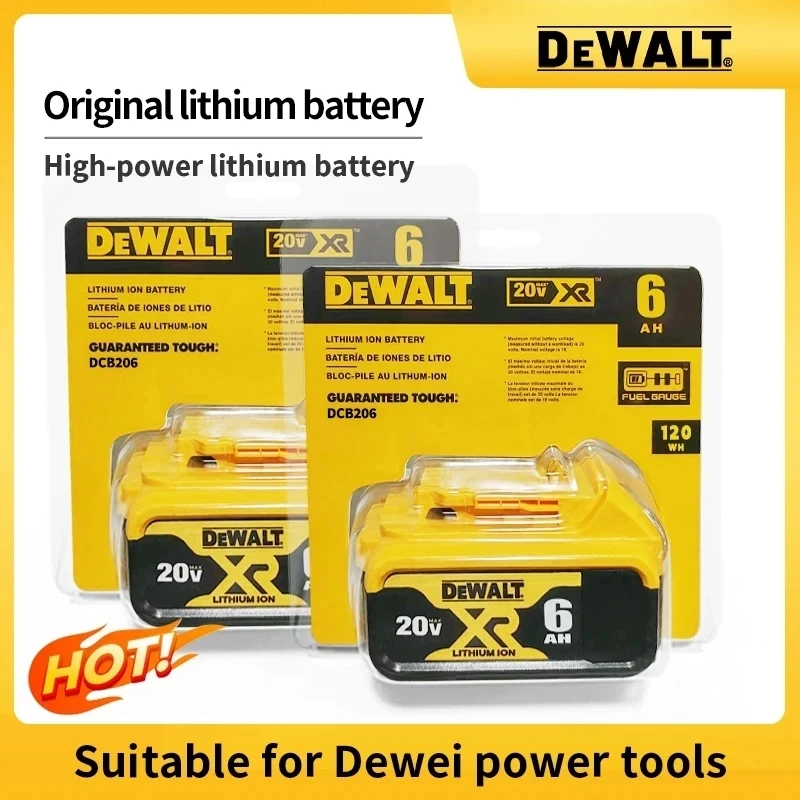 

【Оригинальный аккумулятор DEWALT】Литий-ионный аккумулятор большой емкости 20 В, 5 Ач/6 Ач | Быстрая зарядка для DCB184/200/204/205/206/619