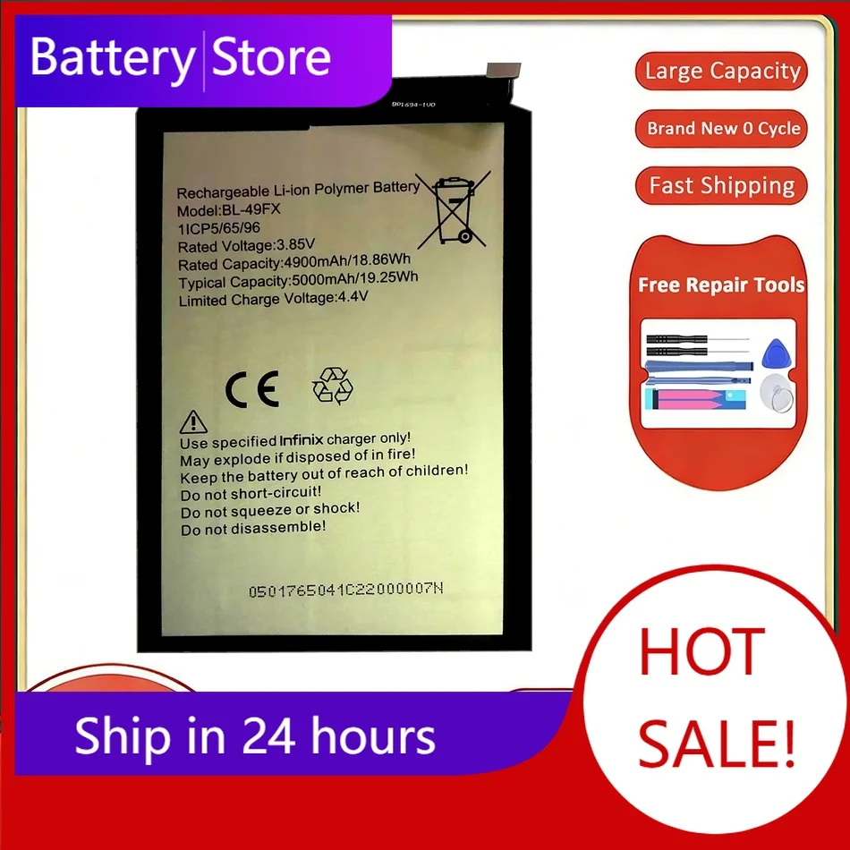 Mobile Phone Battery BL-49FX For Infinix Hot 8 9 X650 X650B X655 X656 Note 7 Lite Spark 5 Pro Replacement Batteries