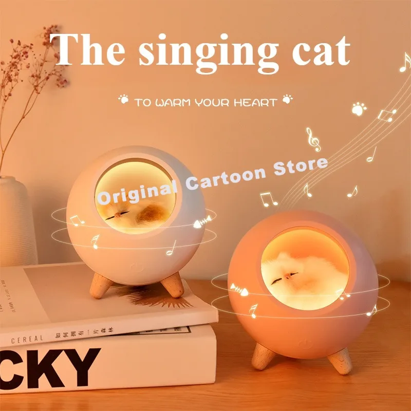 Hello Kitty Sanrio Kuromi Cartoon Kitten Pet House Ambient Light Cute USB Charge Night Light Bedroom Bedside Lamp Child Gift