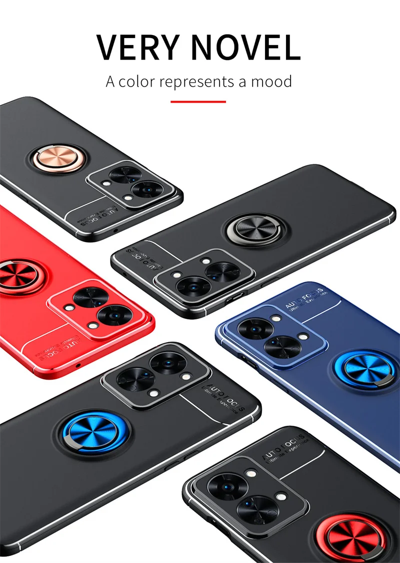 Oneplus Nord 2T CPH2399 Case Car Holder Stand Magnetic Bracket Finger Ring Silicone Cover Phone Case for Oneplus Nord 2T Nord2T