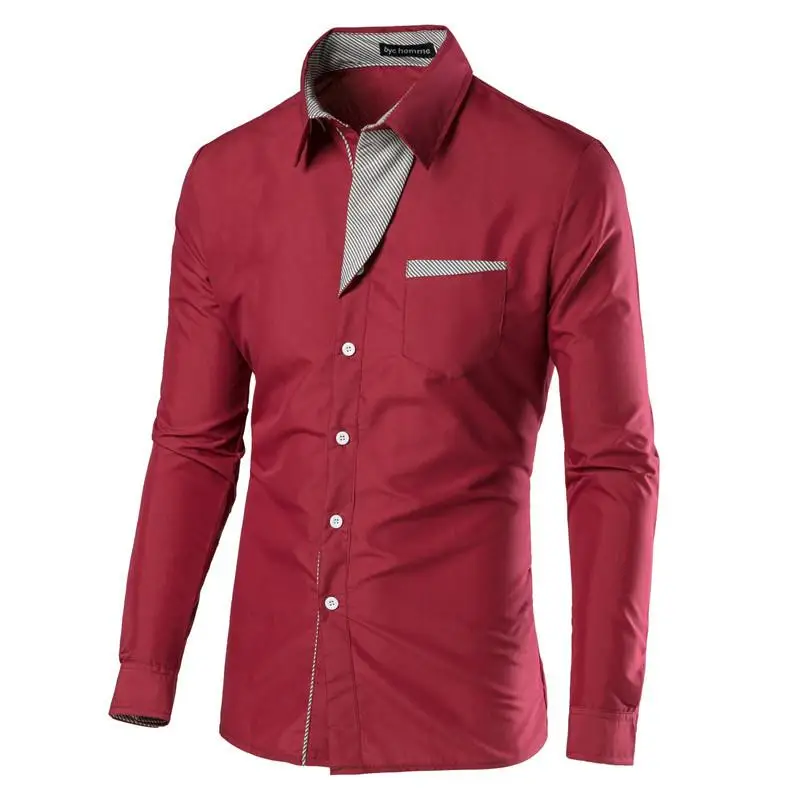 

Fit SVE Large Casual Men's Youth Faion irt Cotton Long Sve Breathable Wear Resistant Comfortable Fit European Sle