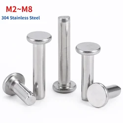 M2 M2.5 M3 M4 M5 M6 M8 GB109 A2-70 304 Stainless Steel Flat Round Head Solid Rivet Self Plugging Knock-on Rivet Nail Bolts
