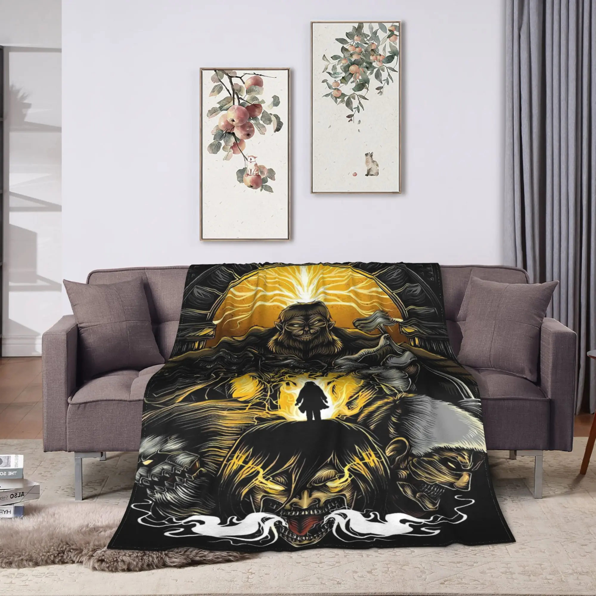 Anime Attack on Titan Blanket Quality Warm Soft  Throw Blanket Winter Camping Bedroom Novelty Bedspread