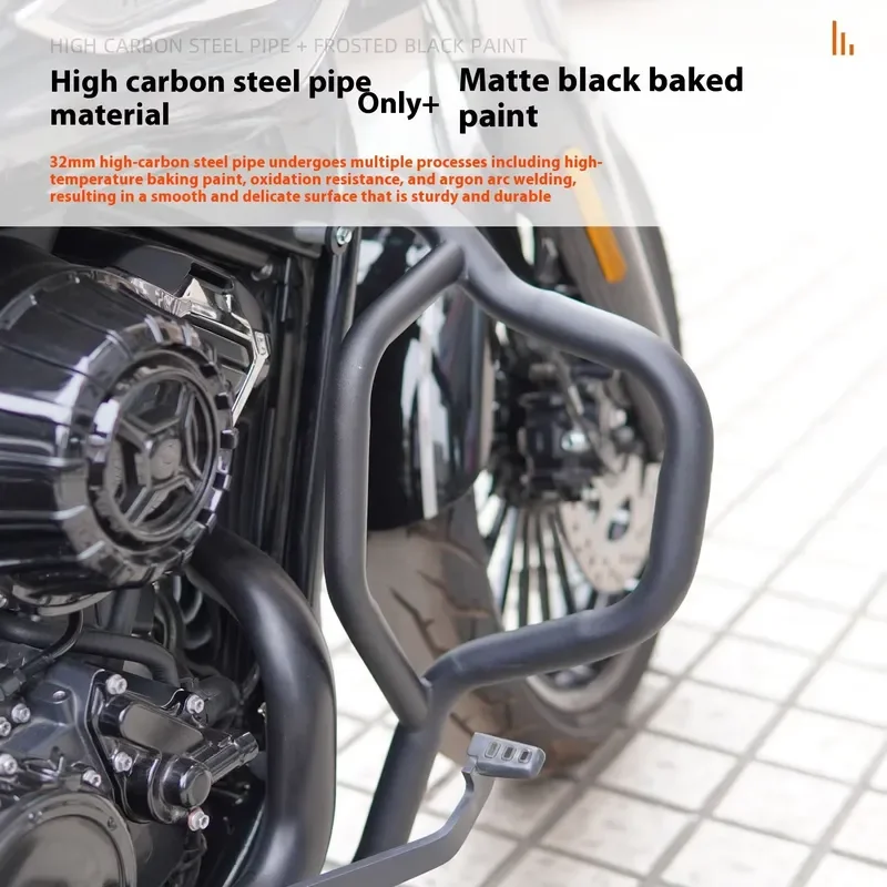 Xiangshuai Yes418 Matte Black Carbon Steel Crash Bar Kit Front Rear Bumper Anti Drop Protection For Motorcycle Modification