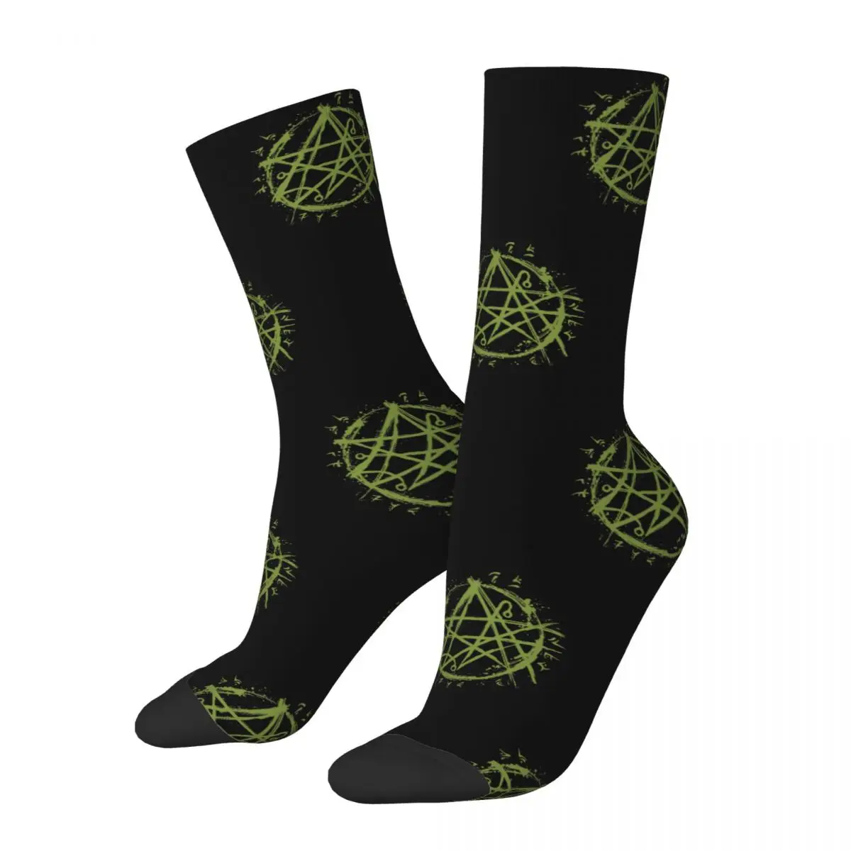 Funny Happy Men's Socks Necronomicon Sigil Symbol Occult Vintage Harajuku Cthulhu Mythos Hip Hop Crew Crazy Sock Gift Printed