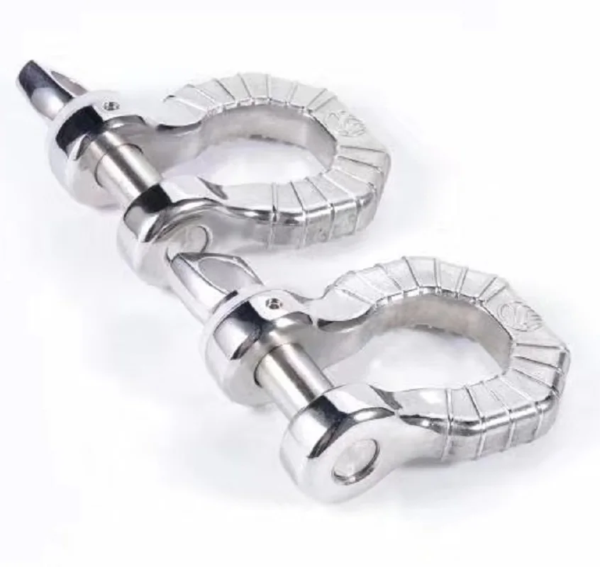 3/4” 2pcs 70000lbs U type heavy duty drop forged D-ring shackle u-hook loop hook trailer rope automobile SUV modification rescue