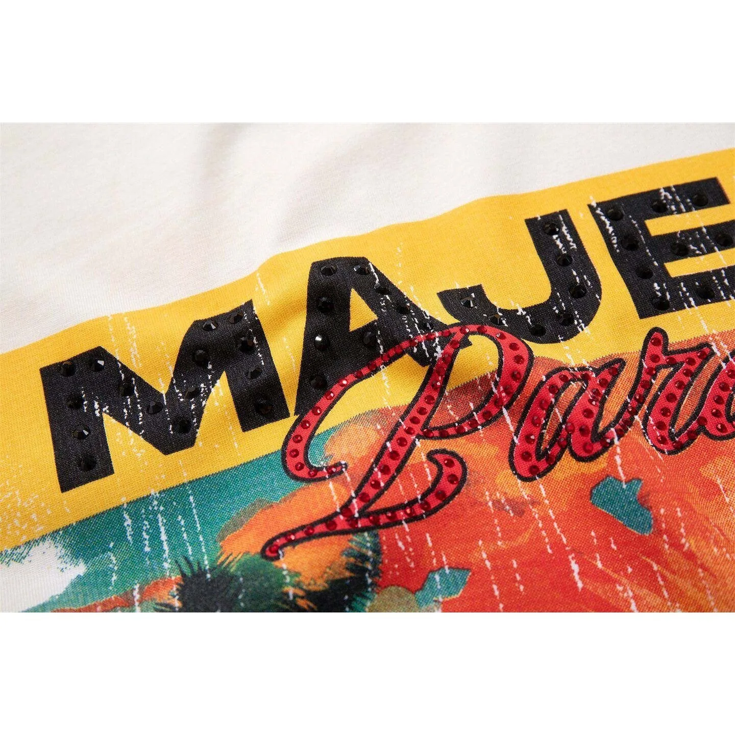 MAJESTIK Street Casual Car Print Short-Sleeved T-Shirt - Men's and Women's American Retro Beaded Loose Summer Top