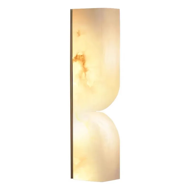 

Designer all-copper natural marble wall lamp simple light luxury creative living room bedroom bedside wall lamp