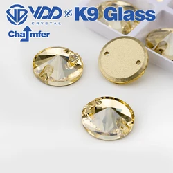 VDD Rivoli S257 Golden Shadow K9 Glass Top Quality Sew On Crystal Rhinestones Sewing Flatback Stones For Clothes Wedding Dress
