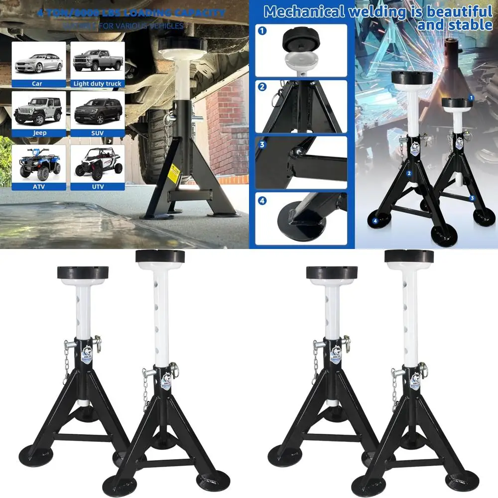 

4 Ton Heavy Duty Jack Stands with Security Locking Pins, 8,000 lbs Capacity, 2-Pack