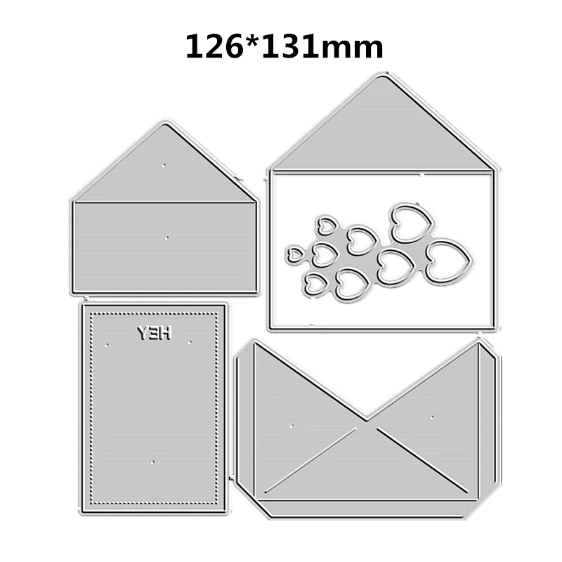 Doce pequeno envelope corte de metal dados para novo 2023 scrapbooking papel fazendo quadro cartão artesanato suprimentos sem carimbo