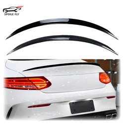 2015 To 2021 For Mercedes-Benz C Class w205 C205 C63 COUPE C200 C300 2 Door Rear Wing Spoilers By ABS Glossy Black Carbon Fiber