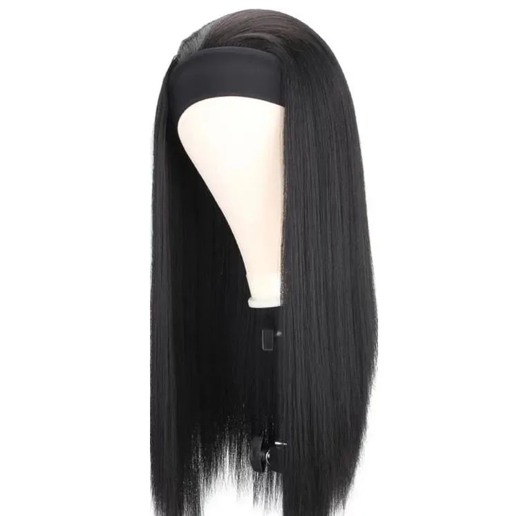 Sports, daily parties, convenient wearing, wig, headband, extra long straight hair design, women's style