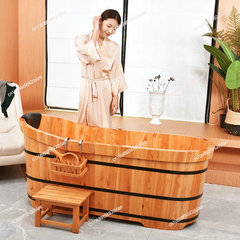 Bathtub Bucket Made of Solid Wood and Cedarwood for Adults