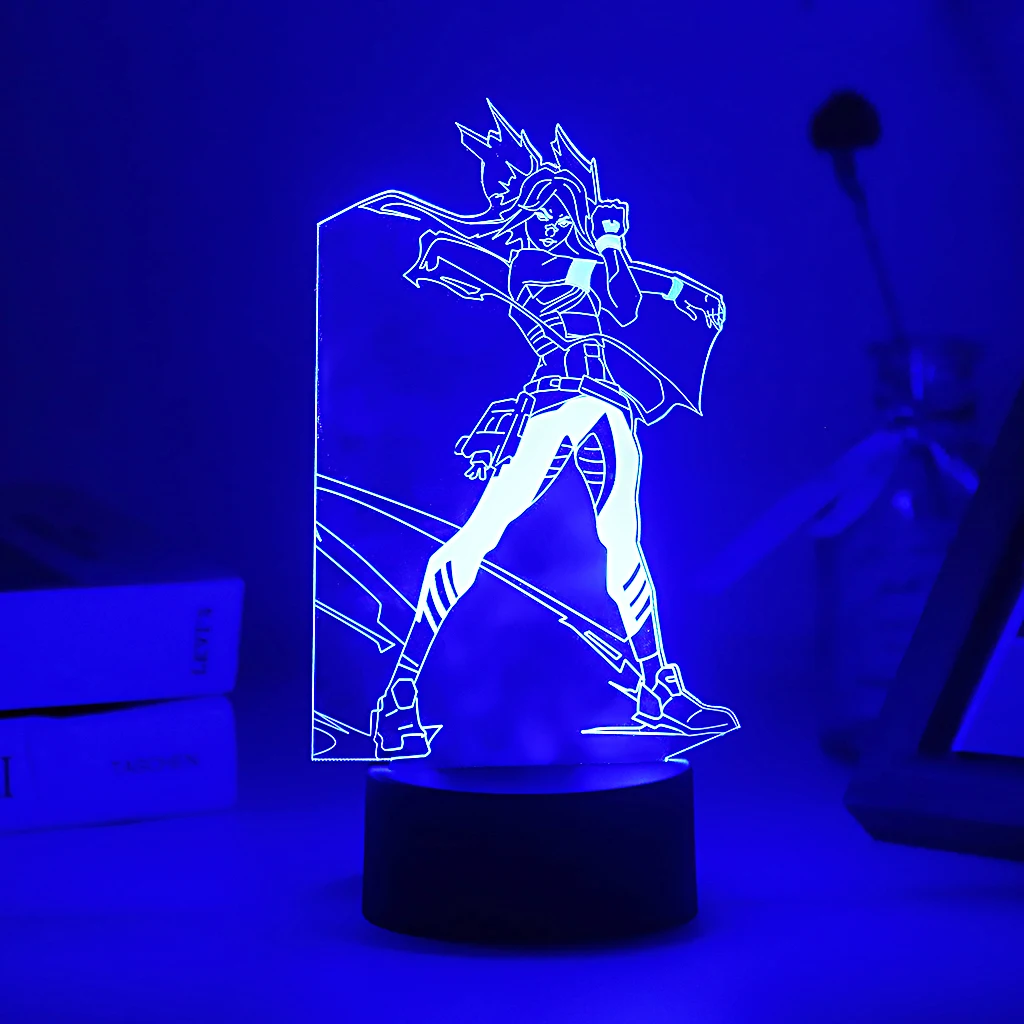 Hot Gaming Valorant Neon 3D led Nightlight Omen Viper Figure Colorful Table Lamp For Gamer Game Room Light Decor Dropshipping