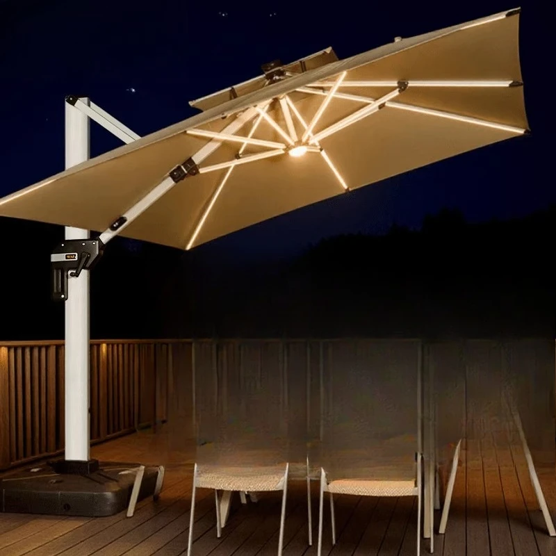 

High-end solar professional outdoor parasol courtyard umbrella villa terrace Roman umbrella outdoor awning umbrella