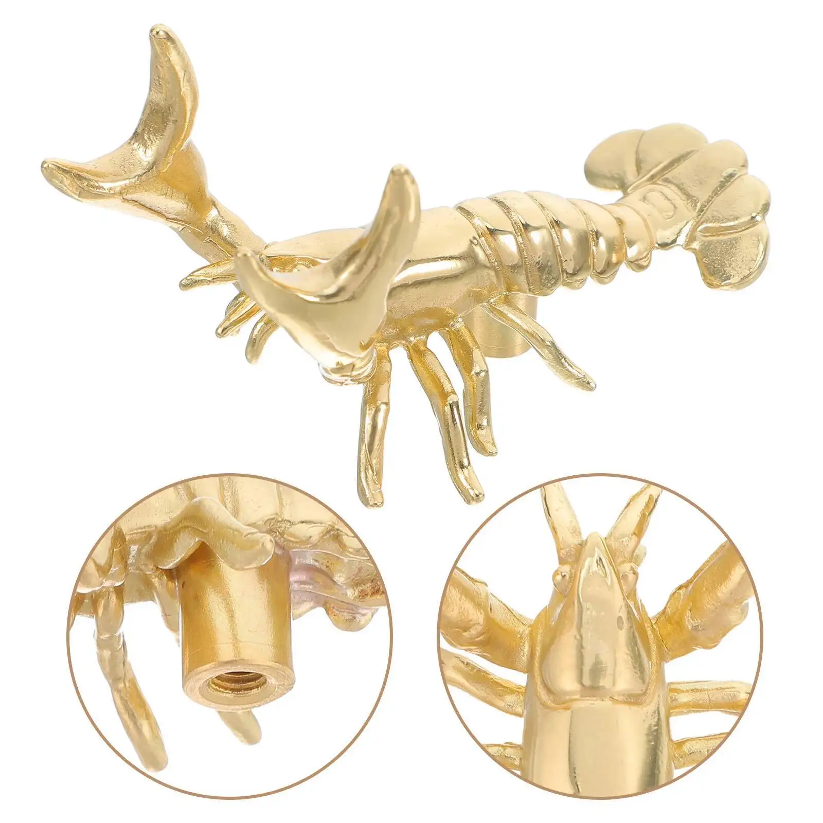 

Brass Lobster Handle Vintage Decorative Cabinet Door Pull Easy Install Metal Kitchen Furniture Knob Drawer Hardware