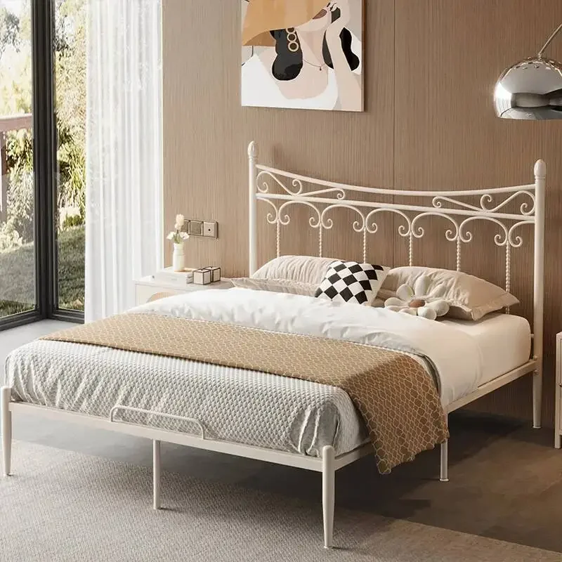 Elegant Metal Bed Frame with Thicken Steel Tube Modern Durable Mattress Base Home Bedroom Bases for Beds Classic Mattress Pallet
