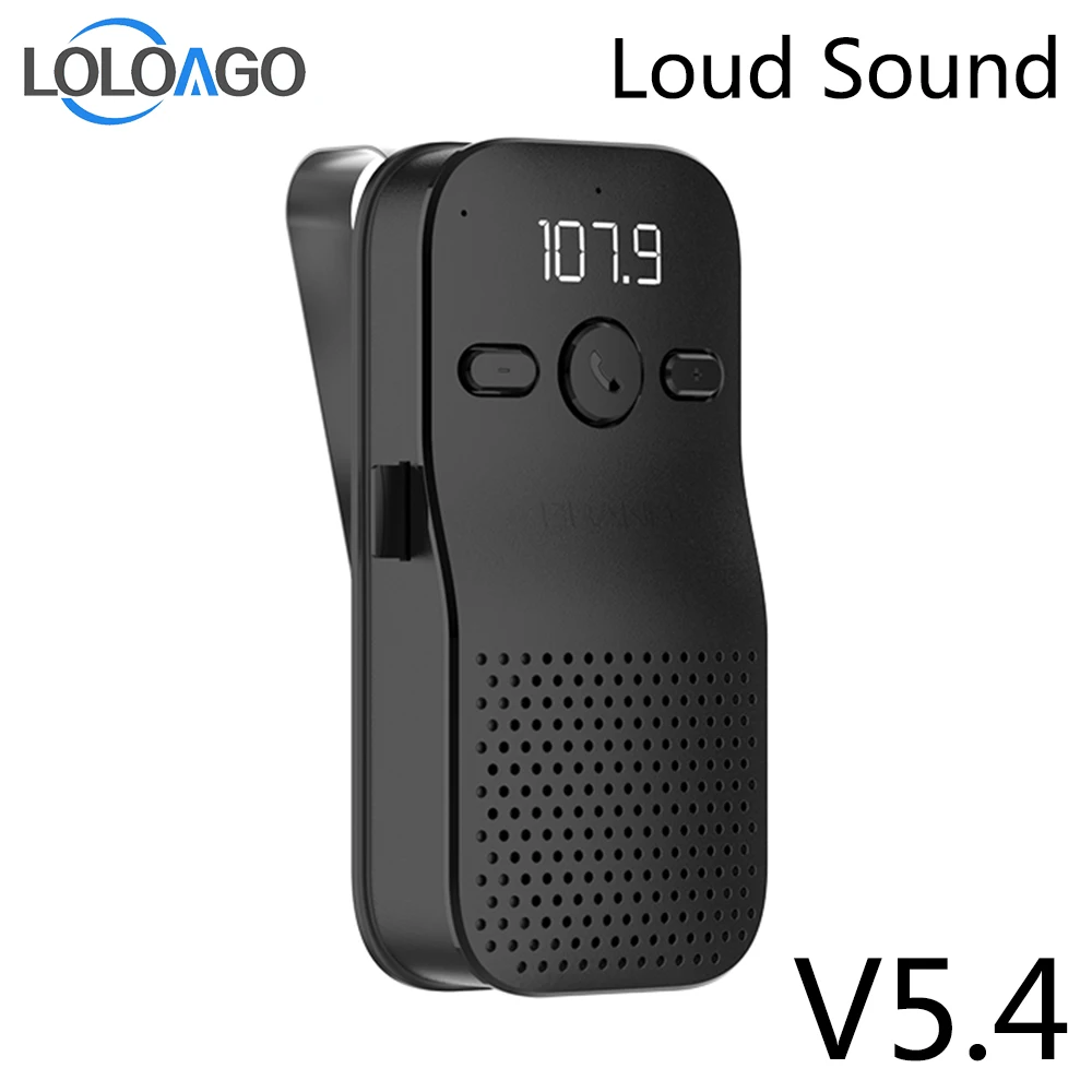 Bluetooth-compatible 5.4 Handsfree Car Kit Sun Visor Wireless Speakerphone FM Transmitter Multi-point Hands-free BT Speaker