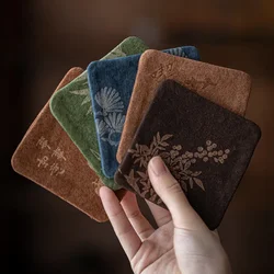 Chinese Vintage Tie-Dye Fabric Tea Coasters Heat-Resistant Mats Teacups Tea Tables Tea Ceremony Anti-Scalding Table Mats