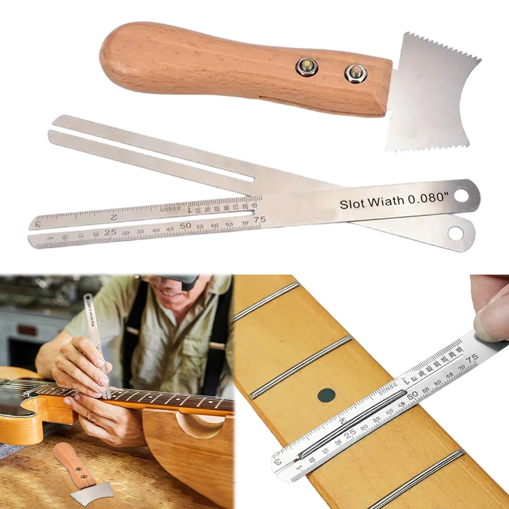 

Инструмент для нарезки гнезд для гитарных струнодержателей из нержавеющей стали с 2 линейками для измерения и выравнивания, для музыкальных инструментов