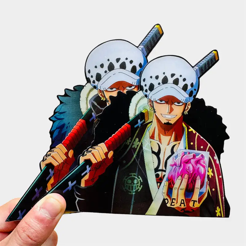 Anime One Piece Trafalgar 3D Lenticular Motion Anime Stickers Waterproof Decals for Car Tablet Computer Stickers