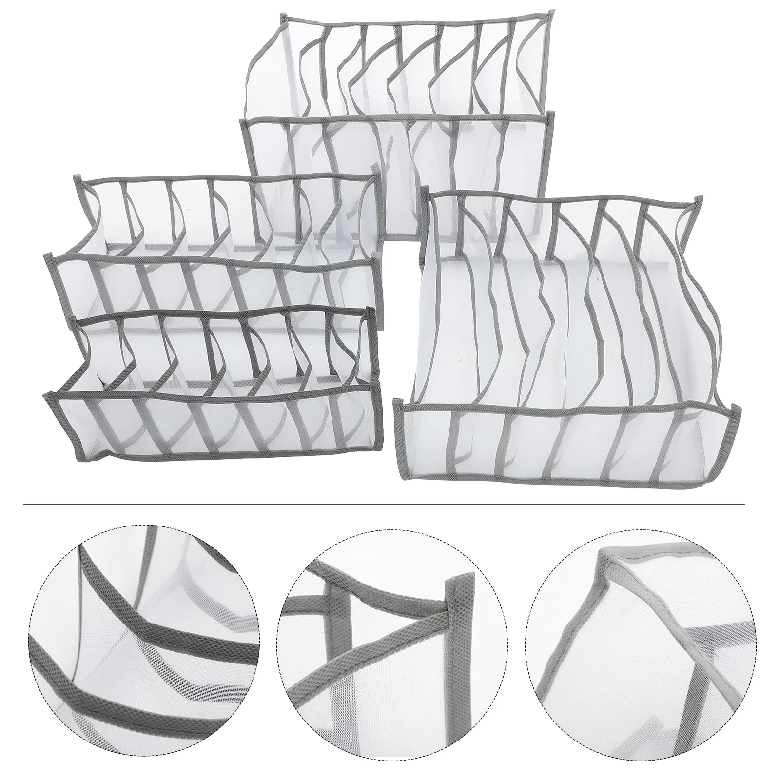 

4Pcs Underwear ganizer Storage Box Large Capacity Mesh Design Closet Wardrobe Jean Pant Socks Bra ganizer Premium Nylon